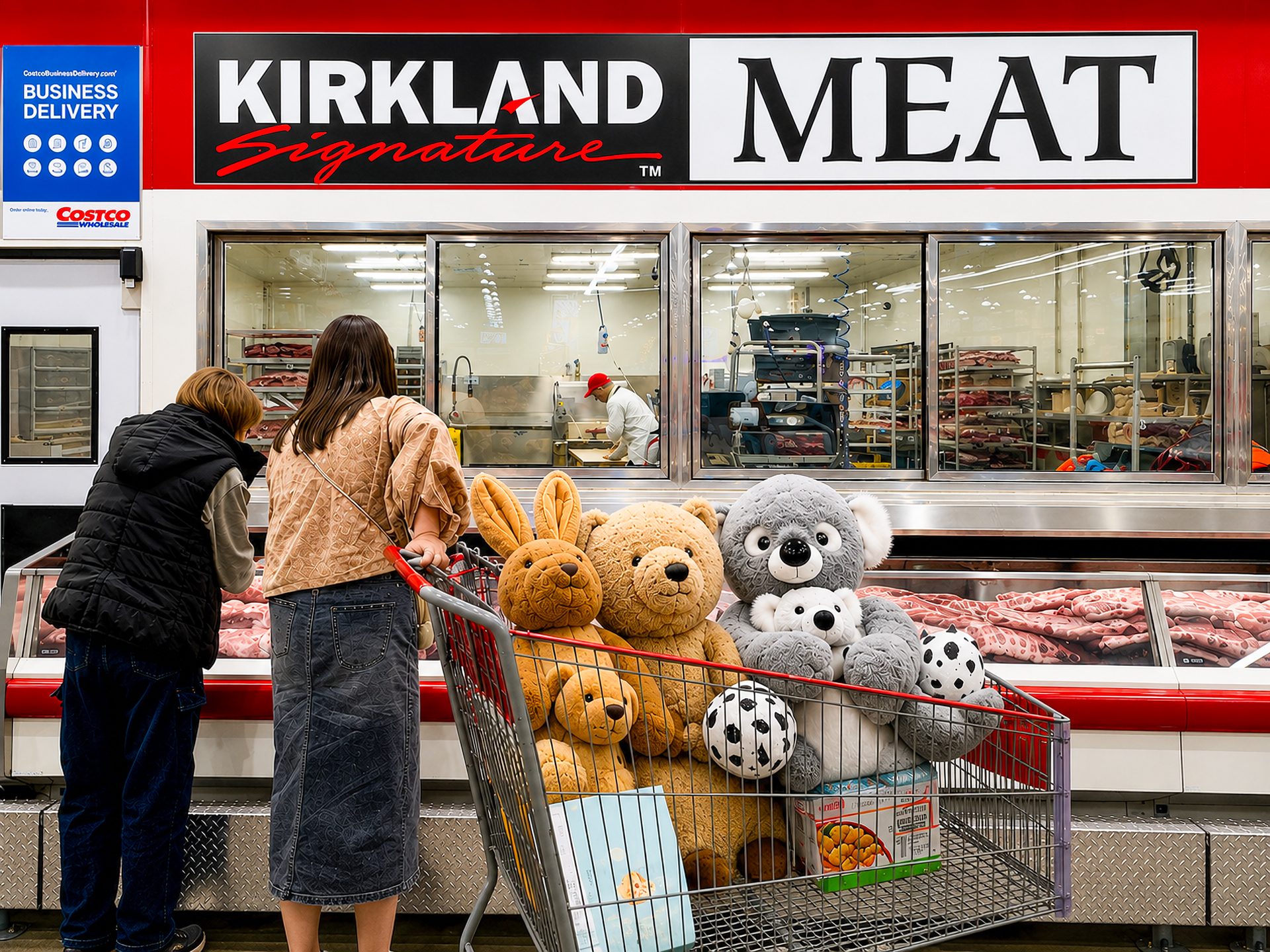 Thumb Costco Australia store view with local animals koala kangaroo in a shopping cart